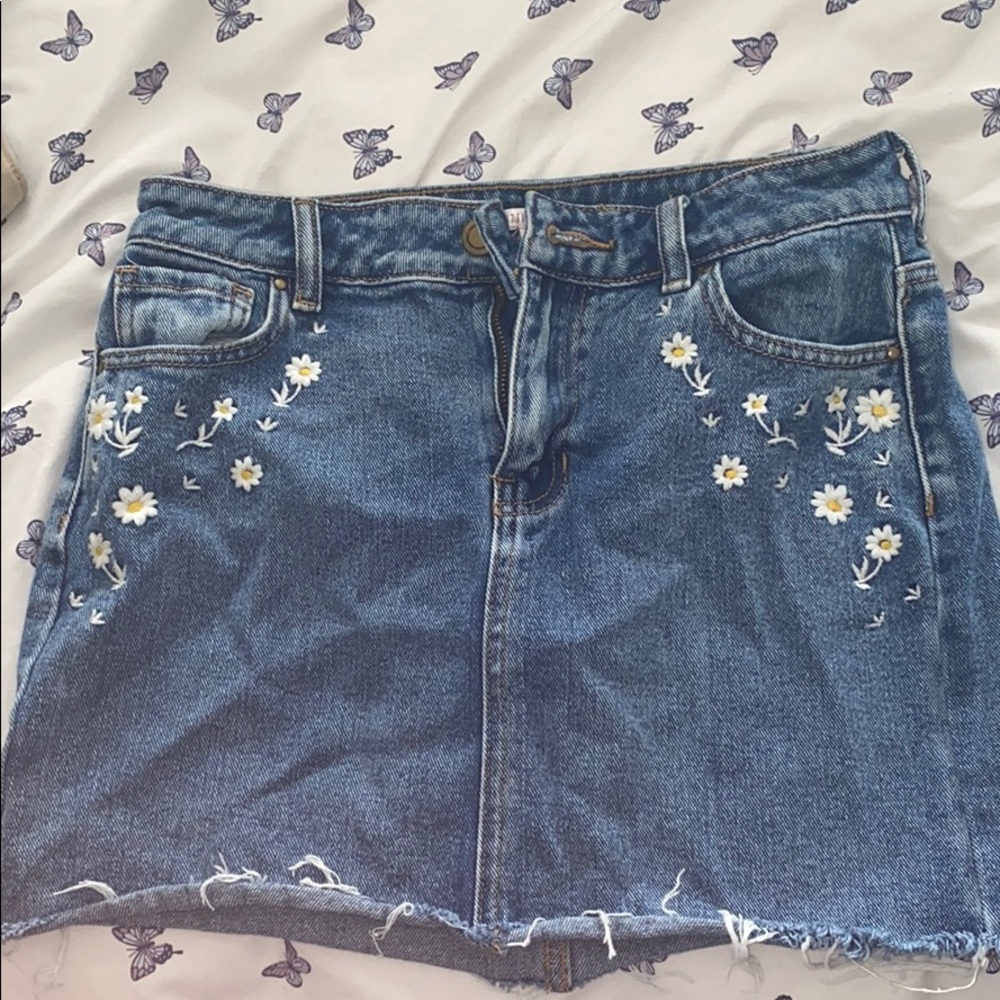 flower jean skirt!